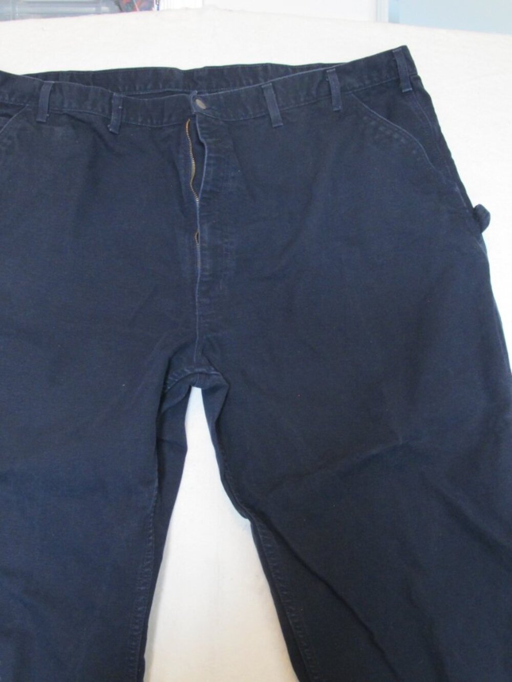 Dk Navy Men's Carhartt Loose Straight Washed Duck Dungaree Size 52x30 (61)